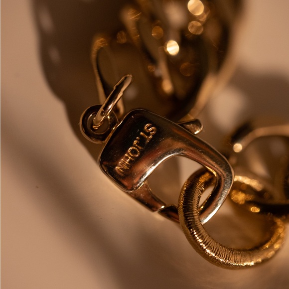 Vintage St. John Gold Chain Necklace with Floral Accents - Picture 4 of 5